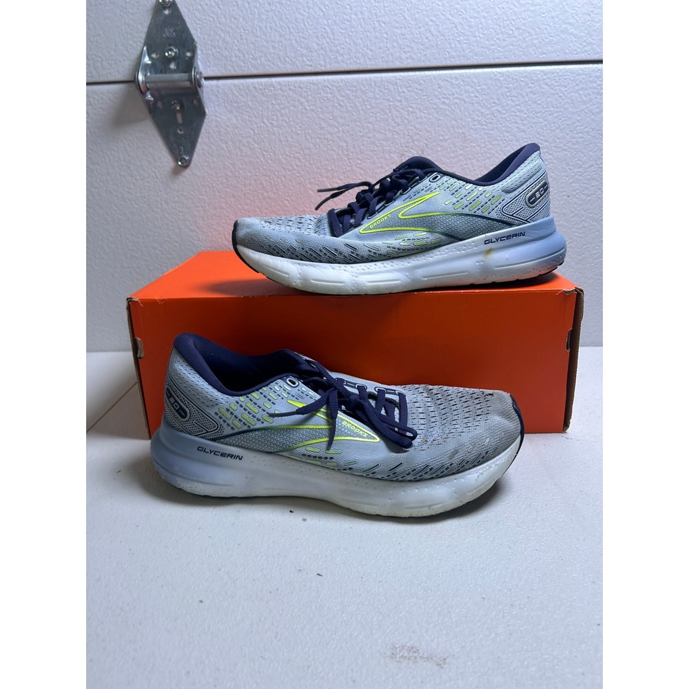 Brooks Glycerin 20 Blue Navy Lime Green Women's Size 10.5 #3016